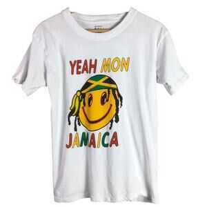Classic Yeah Mon Jamaica T Shirt White Medium